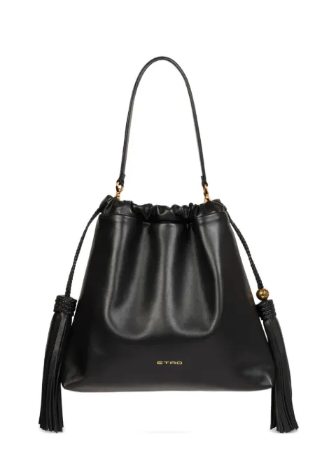 ETRO medium leather Kalispera bag with tassels Black WP1B0039AP466