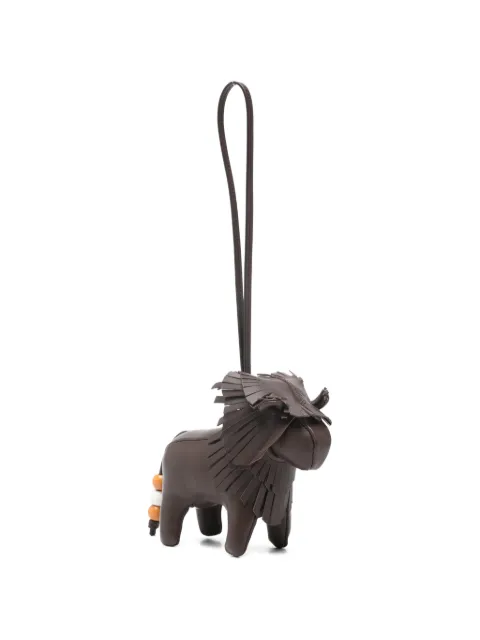 Tod's fringed lion-motif keyring Brown XAWLNEX0200ROR