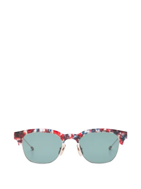 Thom Browne Eyewear patterned browline sunglasses Red UES953AG0003