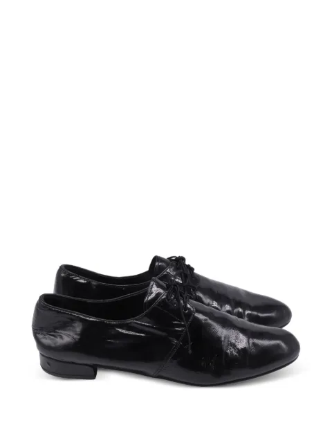 Prada Pre-Owned lace-up patent loafers Black GILTPUUSSH644936W