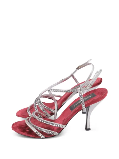 Dolce & Gabbana Pre-Owned crystal-embellished strap sandal heels Red GILTPUUSSH643265W