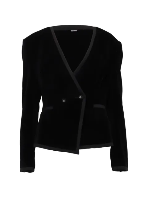Dolce & Gabbana Pre-Owned double-breasted velvet blazer Black GILTPUUSCL655123W