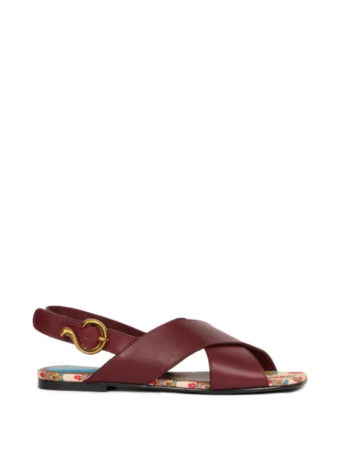 ETRO low leather sandals with crossover detail Red WS4F0041AP331