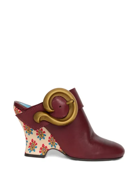 ETRO leather mules with wedge and Paisley buckle Red WS4M0016AP461