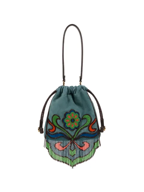 ETRO small suede Kalispera bag with beads and fringes Blue WP1B0025AR497
