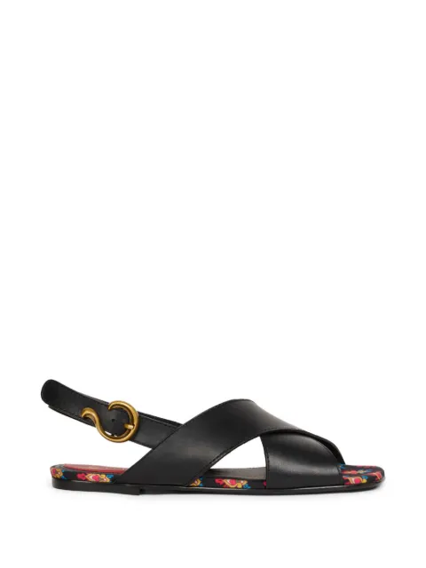 ETRO low leather sandals with crossover detail Black WS4F0041AP331
