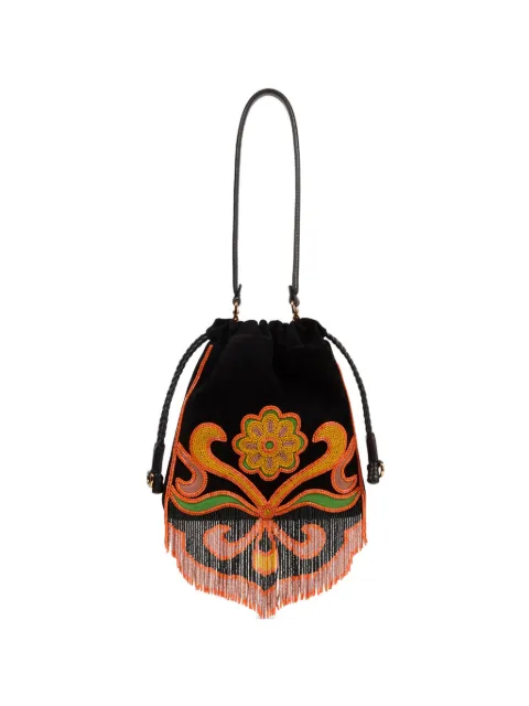 ETRO small suede Kalispera bag with beads and fringes Black WP1B0025AR497