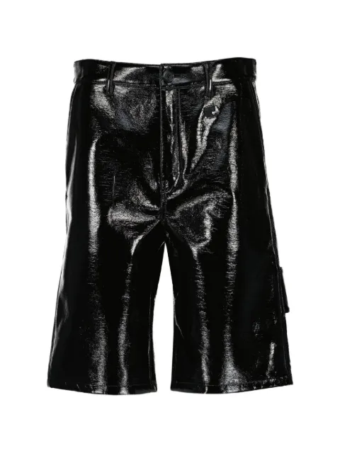 Courrèges logo-embroidered hammer shorts Black 126CSH075VY0014