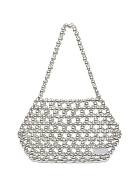 0711 mini Ella beaded clutch bag Silver 0711SS2643