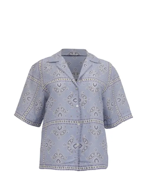 SANDRO livia paisley-print button-down shirt Blue NAPPUUSCL649662W
