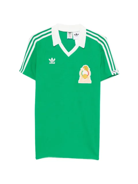 adidas V-neck striped T-shirt Green JN3710