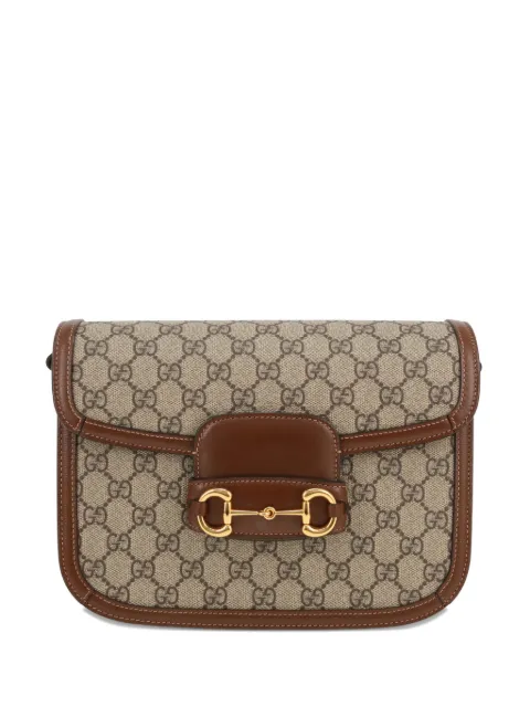 Gucci Pre-Owned 1955 Horsebit monogram shoulder bag Neutrals 424935