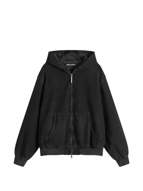 Palm Angels zip-up hooded jacket Black PMEH035S25FAB0011313