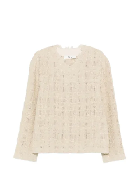 Séfr Desi V-neck sweater Neutrals PRESS26DESIROP