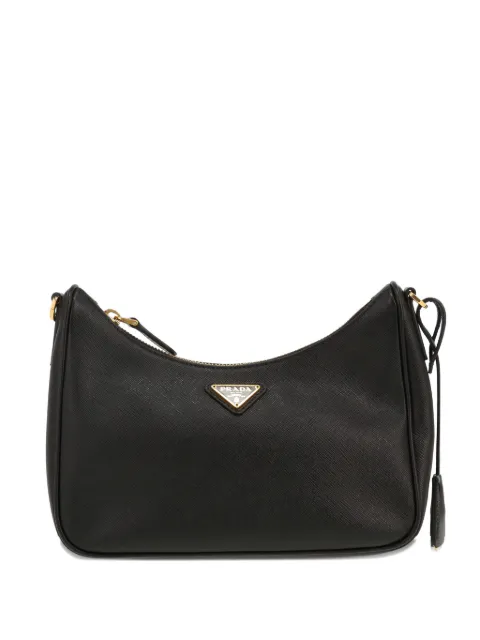 Prada Pre-Owned 2020s saffiano leather shoulder bag Black 426357