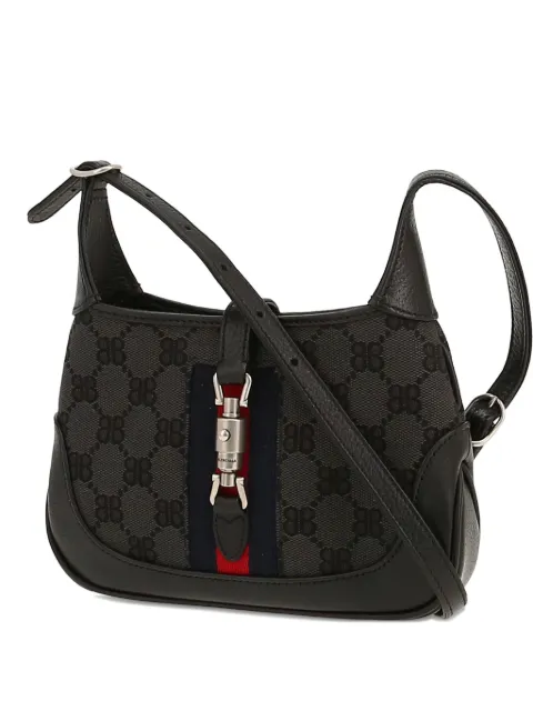 Gucci Pre-Owned 2020s x Balenciaga Jackie logo shoulder bag Black 419256