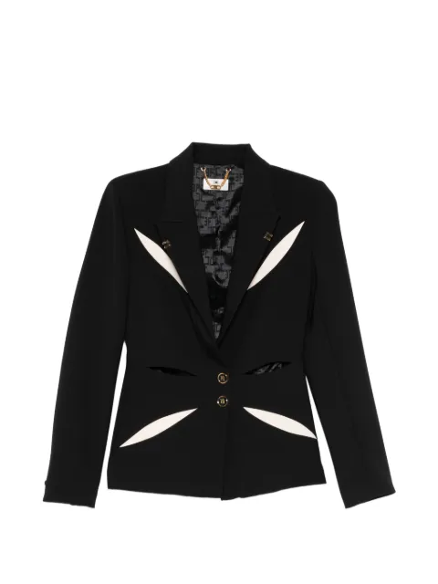 Elisabetta Franchi jacket in lightweight crêpe fabric with two-colour cut-outs Black GI19861E2