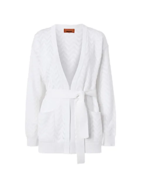 Missoni chevron belted knitwear White DC26SM01BK01H2