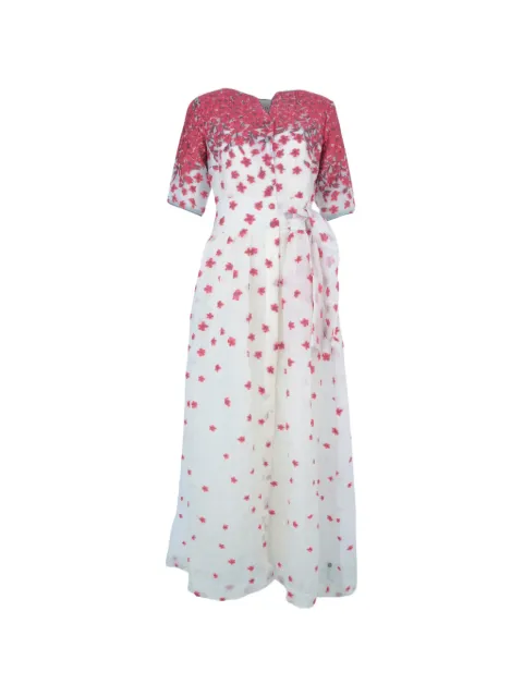 Baruni Lobelia floral tie maxi dress White FBS1324RD