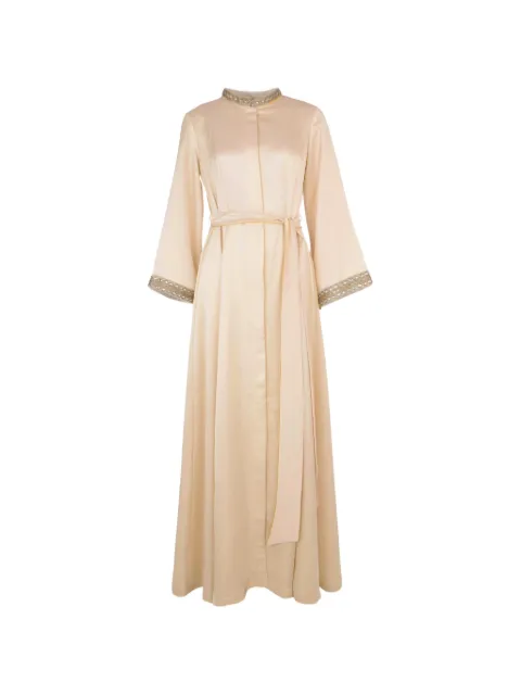 Baruni Zayna embroidered belted maxi dress Neutrals SS2627WT