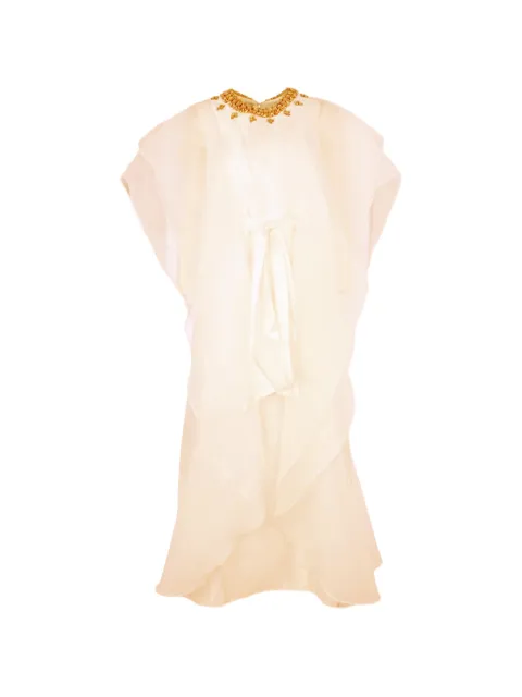 Baruni Almas embellished tie maxi dress White SS2613WT