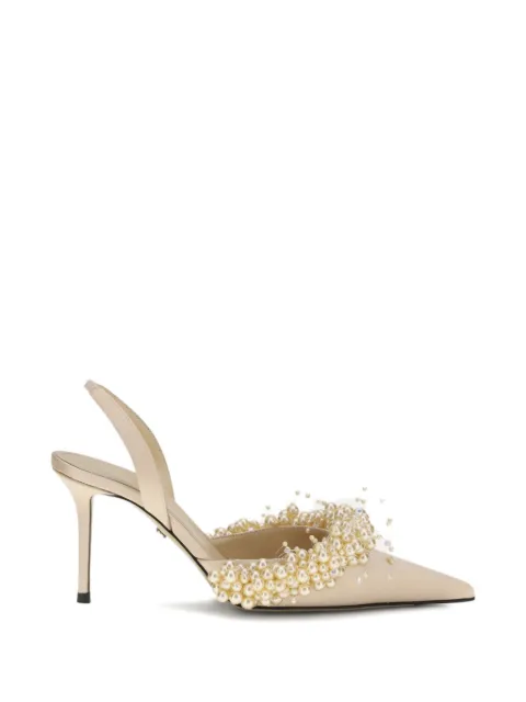 MACH & MACH pearl slingback pumps Neutrals SS26S100385CRPLGD