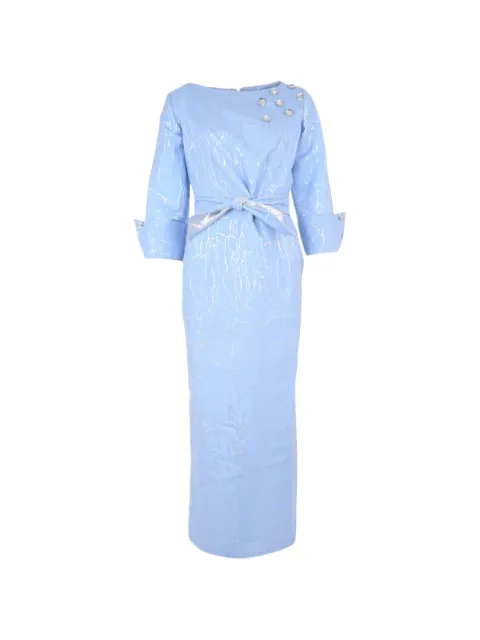 Baruni Sedum embellished belted midi dress Blue FBS1625BL