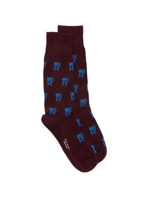 Paul Smith Miro Cat printed socks Purple M1A380CIU894