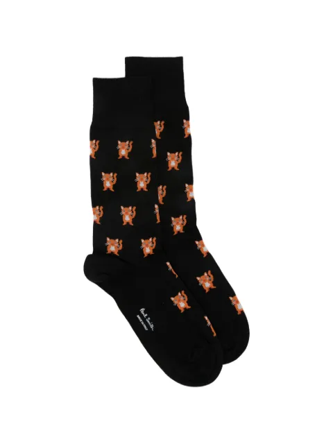 Paul Smith Miro cat-print socks Black M1A380CIU894
