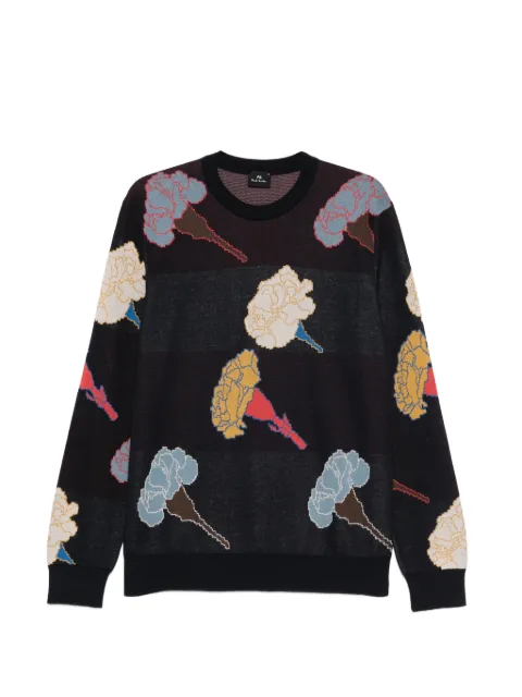 PS Paul Smith Carnation floral crew neck sweater Blue M2R792ZV22608