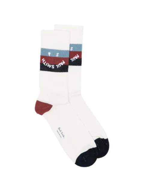 Paul Smith Milo logo-stripe socks White M1A380CIU887