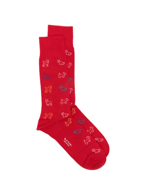 Paul Smith Mario dog-pattern socks Red M1A800MOU845