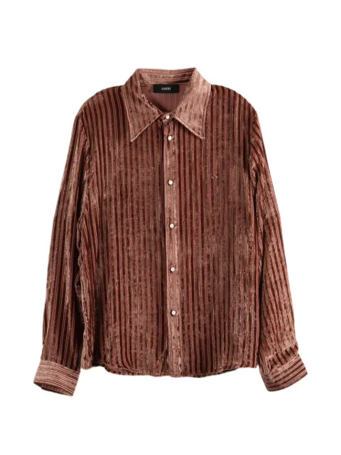 AMIRI striped-pattern buttoned shirt Brown AMTOSH1063