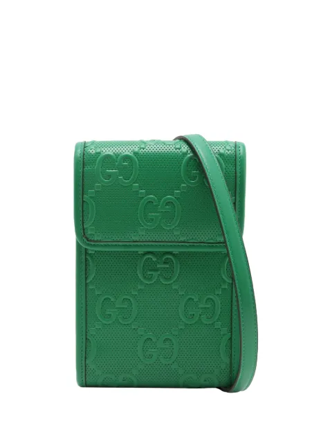 Gucci Pre-Owned 2016-2026 GG Embossed Flap crossbody bag Green N0G3MUIBBPWUP0RX