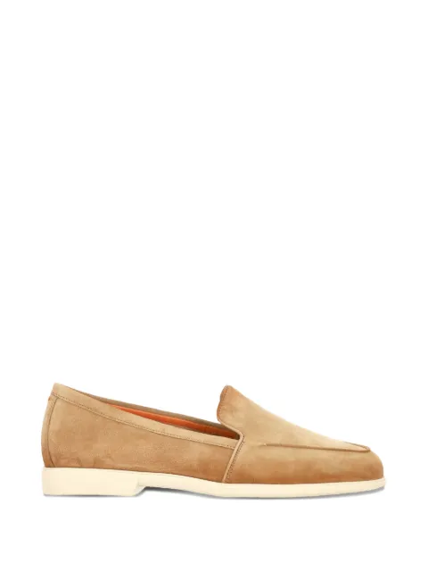Santoni almond suede loafers Neutrals WULB72051AS1SAEA