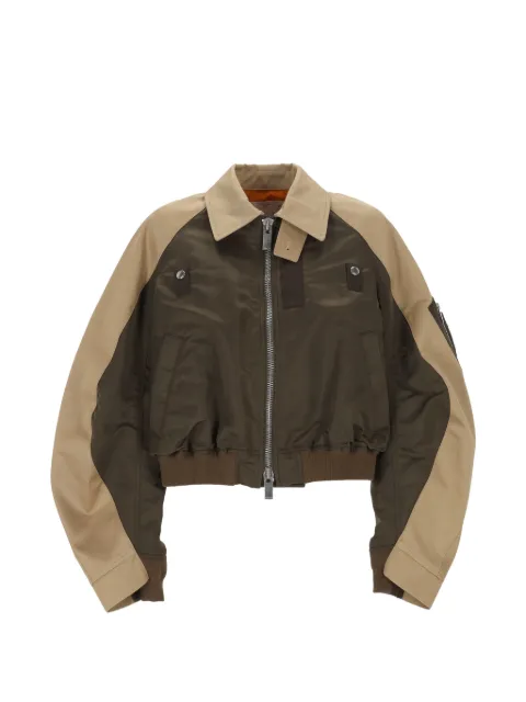sacai colour-block bomber jacket Green 2608303