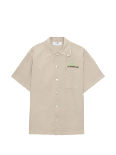 MSGM embroidered pocket shirt Neutrals 4040ME230T267089