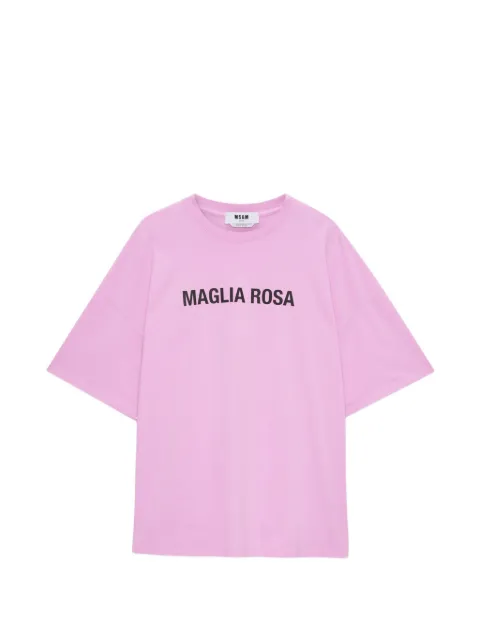 MSGM printed short-sleeve T-shirt Pink 4040MM97N267098