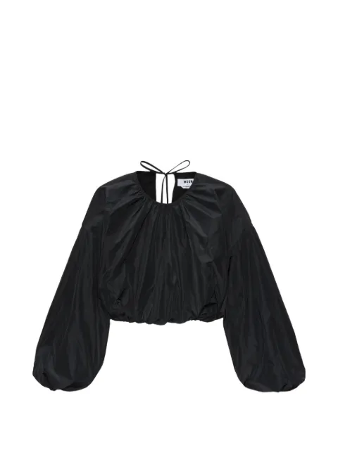 MSGM gathered balloon-sleeves blouse Black 4041MDM04267107