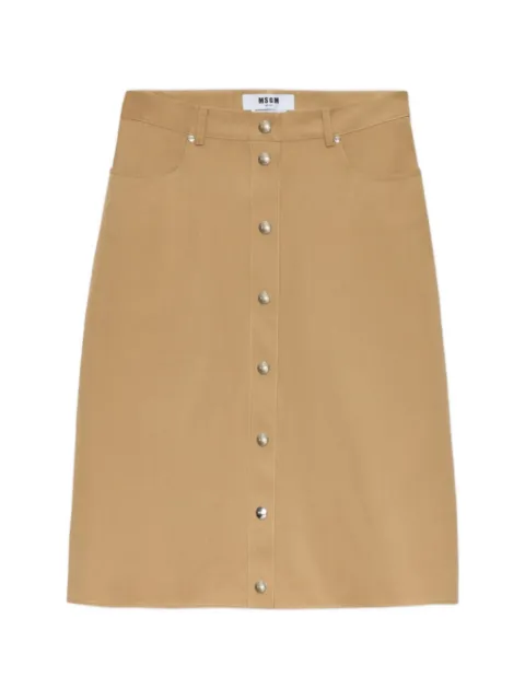 MSGM buttoned A-line skirt Neutrals 4041MDD11267104