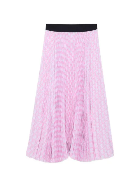 MSGM pleated patterned maxi skirt Pink 4041MDD31P267296