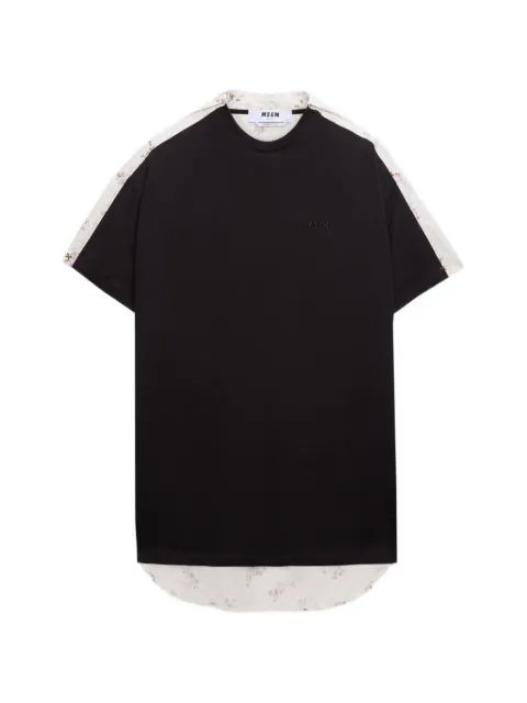 MSGM floral panel T-shirt mini dress Black 4041MDA80D267002