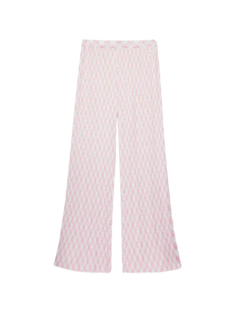 MSGM pleated checked trousers White 4041MDP21P267288