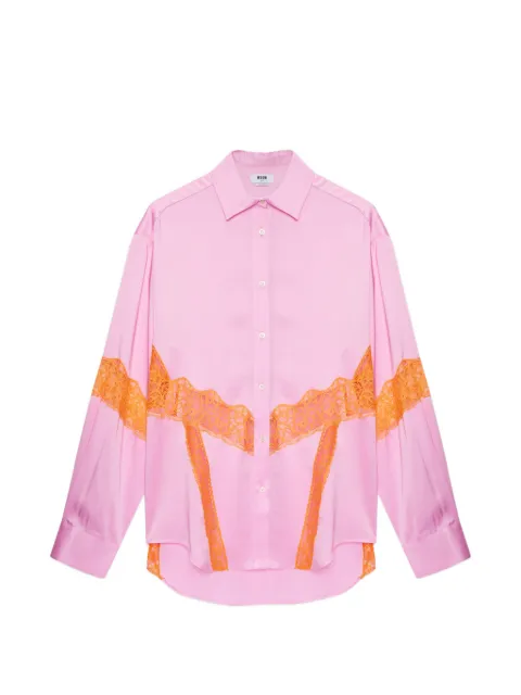 MSGM lace panel shirt Pink 4041MDE23267103