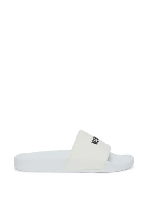 MSGM logo-embossed slides White 4040MS208864