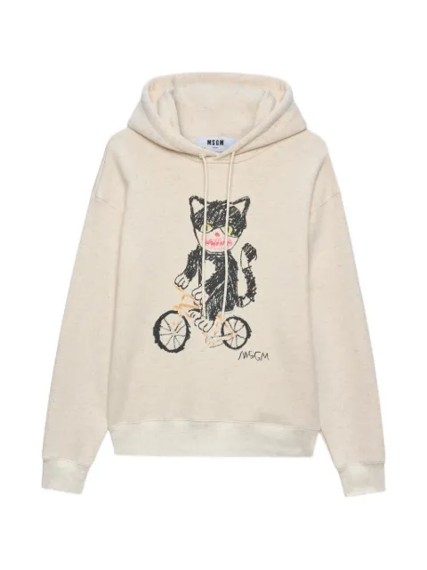 MSGM graphic-print hoodie Neutrals 4040MM114N267109