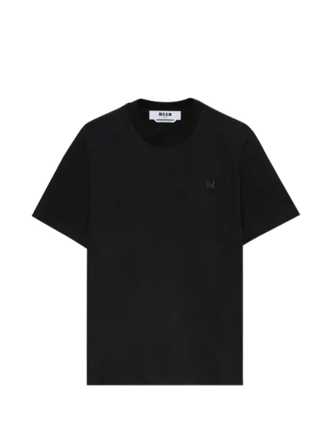 MSGM letter-detail T-shirt Black 4040MM147D267002