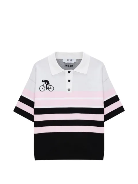 MSGM striped polo shirt Black 4040MM191267084