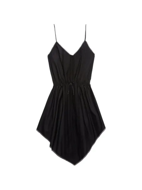 MSGM lace trim handkerchief asymmetric dress Black 4041MDA16267112