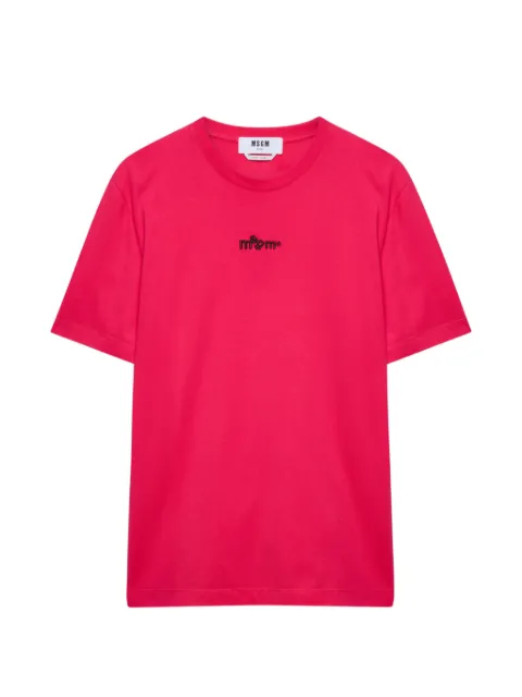 MSGM embroidered-logo T-shirt Pink 4040MM131D26700219